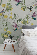 Lemon Tree and Birds Self adhesive Wallpaper