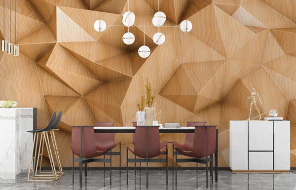 3D Look Wood Pattern Wallpaper