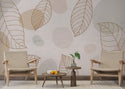 Soft Leaves and Circles Peel and Stick Wallpaper - Luzen&Co