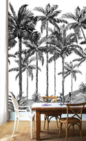 Black And White Palm Trees Self Adhesive wallpaper