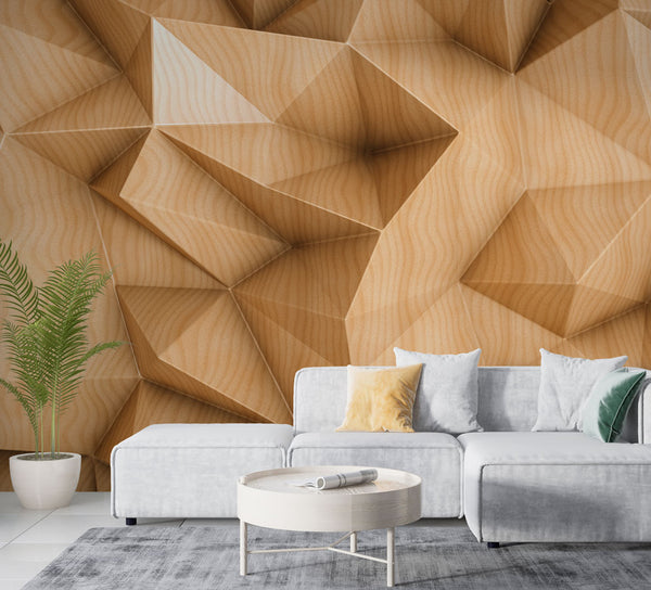 3D Look Wood Pattern Wallpaper