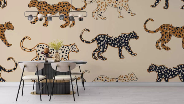 Colorful Tigers Wall Mural Self adhesive Wallpaper