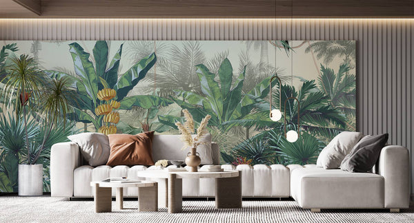 Banana and Palm Trees Self adhesive wallpaper