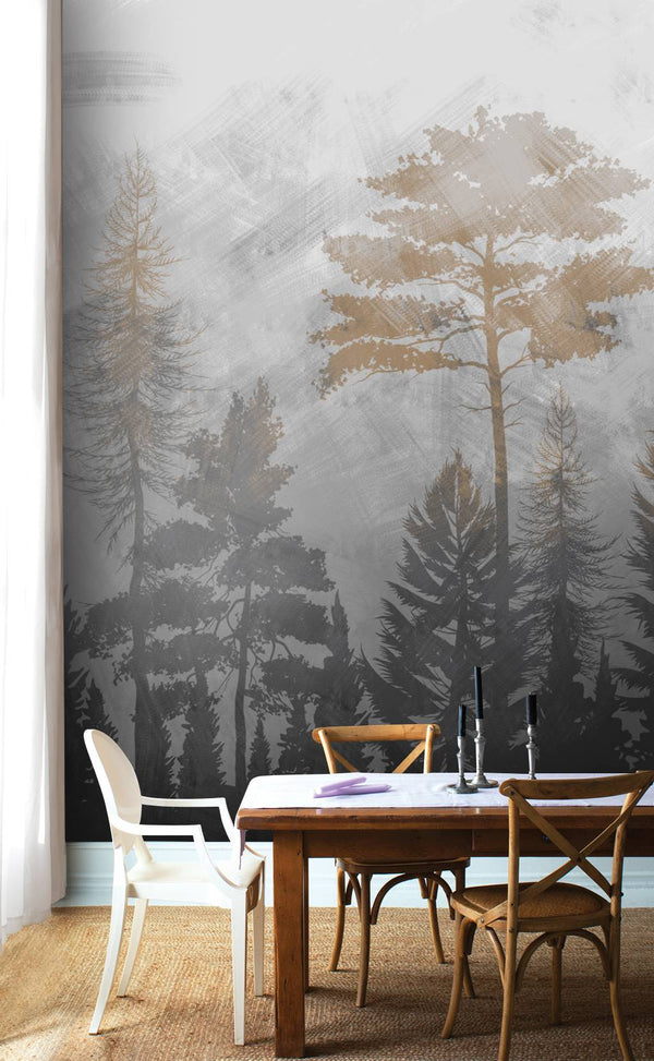 Dark Tones Tropical Forest Wallpaper