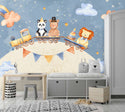 Animals On Road With a Train On Moon Wallpaper, Wall sticker, Wall poster, Wall Decal - Luzen&co