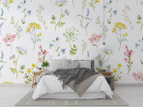 Soft Flower Pattern Peel and Stick Wallpaper