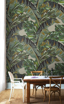 Tropical Colorful Big Banana Leaves Self Adhesive Wallpaper
