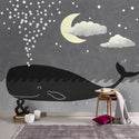 Huge Whale and Little Stars Wallpaper, Wall stickers