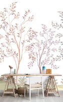 Flowers On Tree Self adhesive Wallpaper