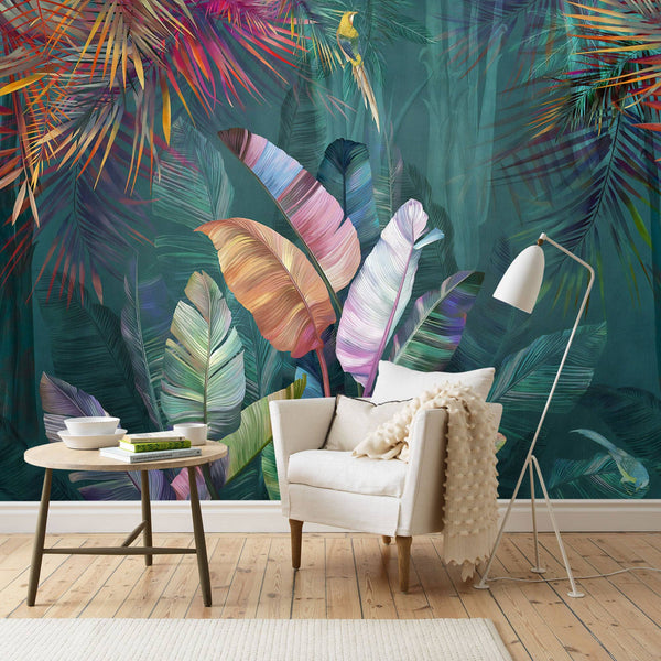 Big Banana Leaf Wall Poster Tropical Self Adhesive Wallpaper
