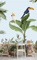 Wild life Tropical Self adhesive Wallpaper Peel and stick wallpaper - Luzen&Co