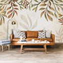 Pastoral Toned Wallpaper With Leaves Self Adhesive Wallpaper