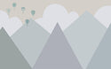 Blue Tones Mountains With Clouds Wallpaper, Wall sticker, Wall poster, Wall Decal - Luzen&co