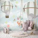 Elephants With Hot Air Balloons Kids Wallpaper