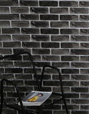 Dark Grey 3D Peel and Stick Foam Brick Wall Panels Luzenandco