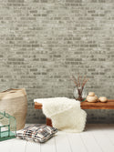 Premium Light Grey brick Self Adhesive Wallpaper Interior Film _W 123 cm 
