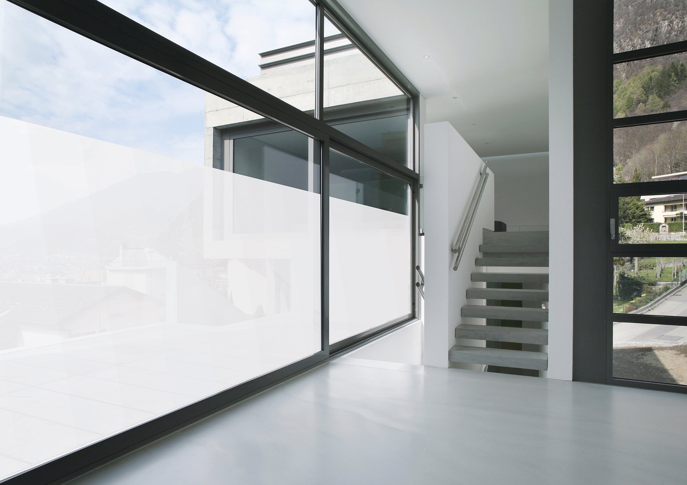 White Matt Privacy Window Film