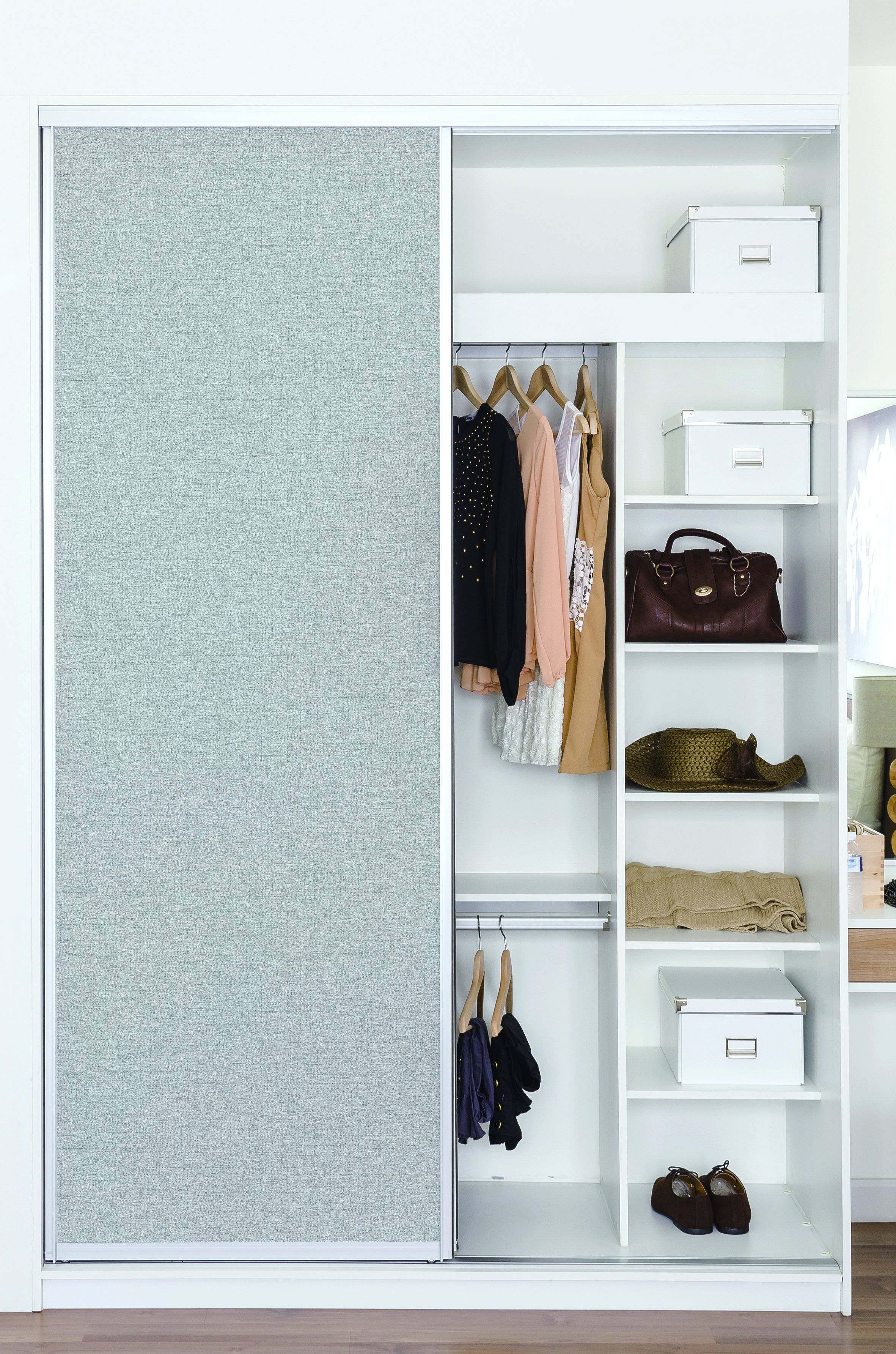 Linen Fabric Effect Grey Self Adhesive Wallpaper Interior Sheet Luzen&Co