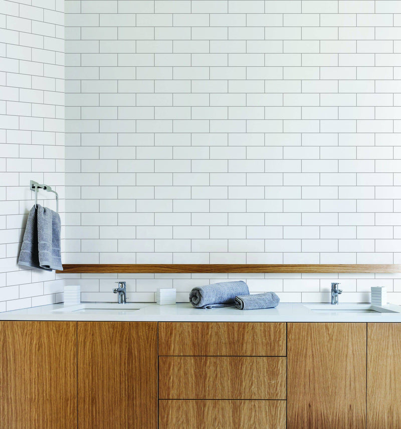Plain White Brick Self Adhesive Wallpaper Interior Sheet - Luzen&Co