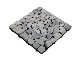White&Grey Matt Washed Mosaic Natural Marble Stone Decking Tiles - Luzen&Co