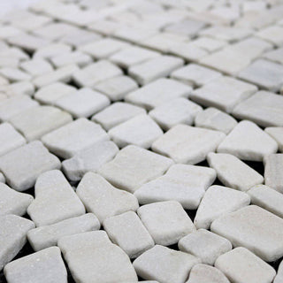 White Matt Washed Mosaic Natural Marble Stone Decking Tile - Luzen&Co