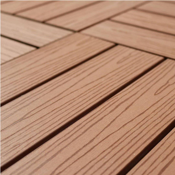 Brown Woodgrain Stripy Composite Decking Tiles