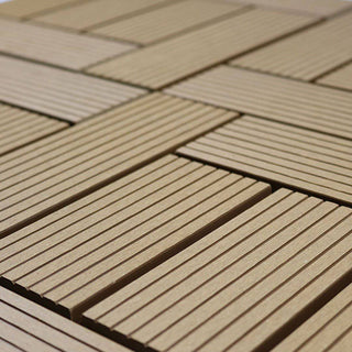 Teak Groove Crosshatch Composite Decking Tile - Luzen&Co